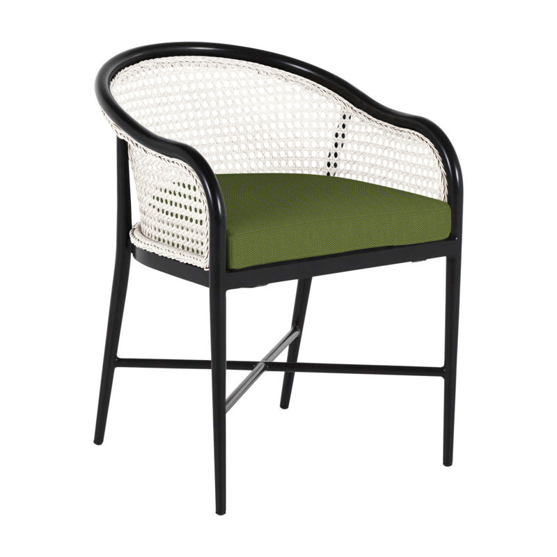 Havana Arm Chair, No Welt, Chalk/Natural Cane, Rollo Lace