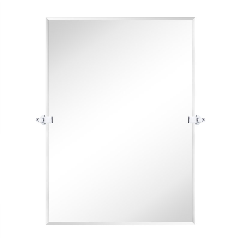 Miroir de salle de bain mural, Chrome, 40 po x 30 po