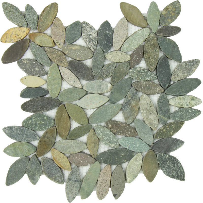 Mélange de couleurs - mosaïque de galets plats 12 po x 12 po