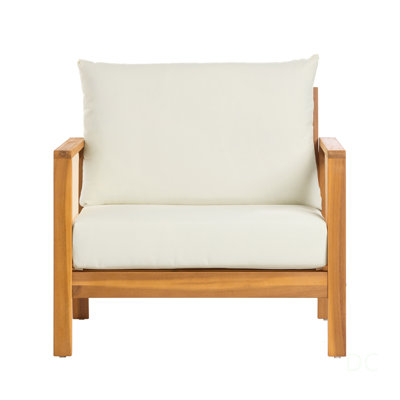 Ensemble de fauteuils club d'extérieur en bois d'acacia durable avec accents en textilène et coussins hydrofuges pour le confort du patio