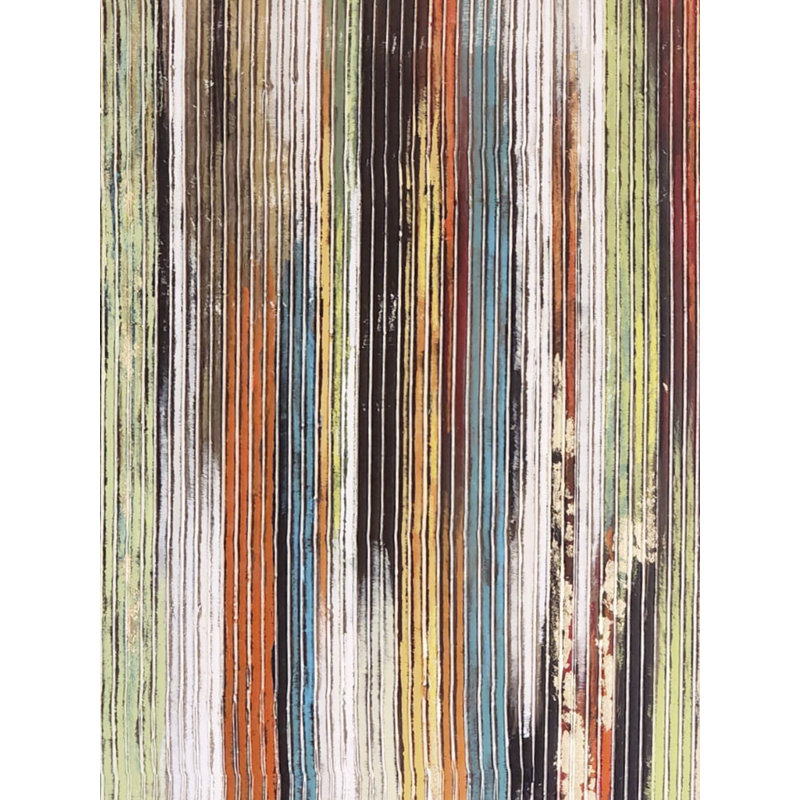 Art abstrait linéaire | Texture sur toile avec feuille d'or | Par Neeta Panchal