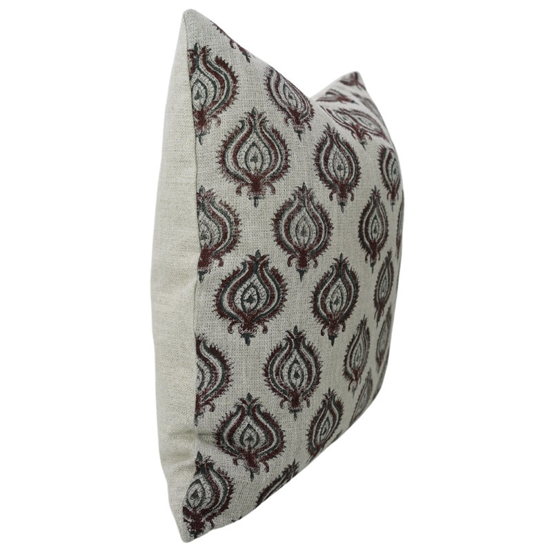 Housse de coussin lombaire à motif de blocs Fab printine, printemps été, décoration intérieure (Chahat, brun) 14 po x 36 po