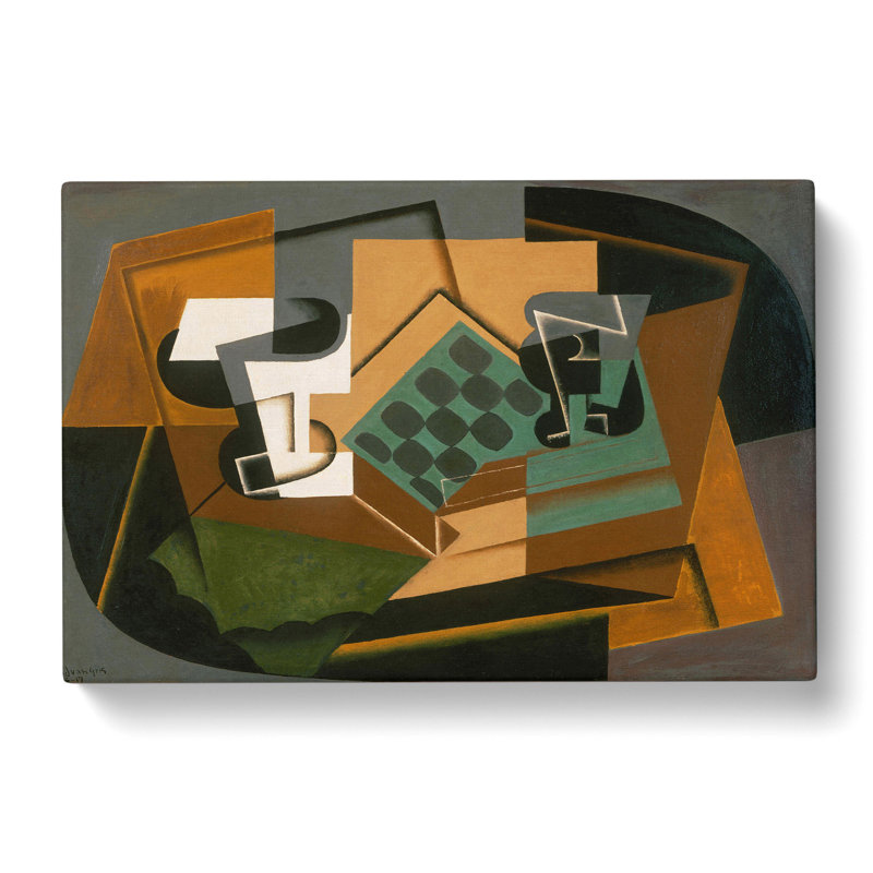 Chessboard and Glass by Juan Gris - Wrapped Canvas, 40cm H x 60cm W x 3cm D