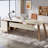 71" W L-Shaped Desk with Drawers and File Cabinet, Modern Executive Office Desk-764028294