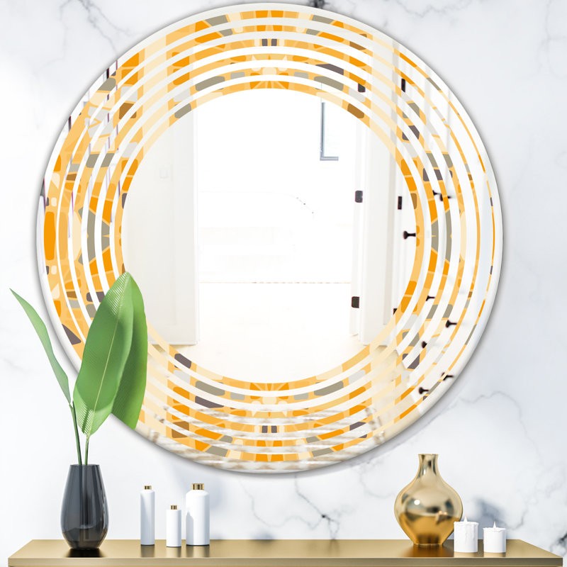 Miroir mural sans cadre Wave, H 31,5 po x l 31,5 po, Vague abstraite II