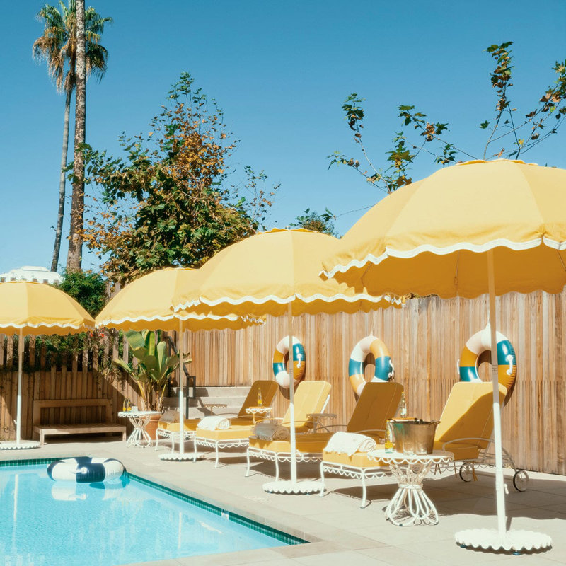 Patio 90'' W Umbrella, Red/White Striped