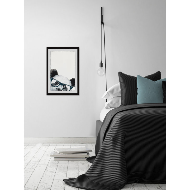 Panda Peekaboo - cadre photo, reproduction d'art, H 45 po x l 30 po x P 1,5 po