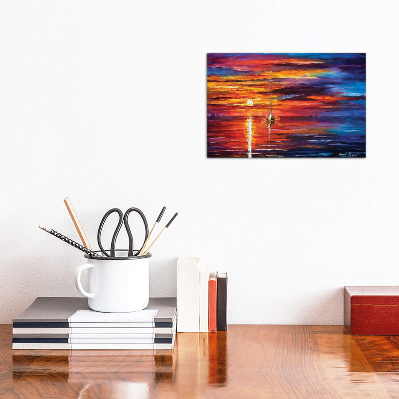 «Sky Glows» par Leonid Afremov, reproduction d'art sur toile tendue, Toile tendue, H 8 po x l 12 po x P 0,75 po