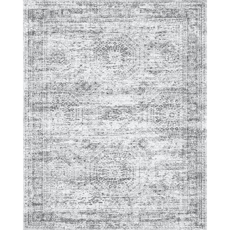 Tapis lavable rétro antidérapant (gris), Rectangle 10 pi x 14 pi