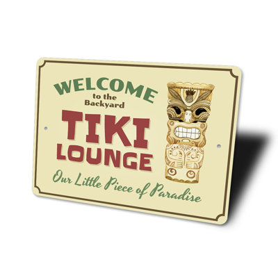 Backyard Tiki Bar Aluminum Sign