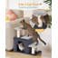 3-Step Pet Stairs with Cat Condo & Sisal Scratching Posts, Multifunctional Pet Steps for Small Dogs & Cats