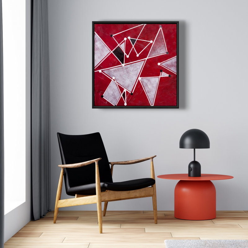 " White Triangles On Red Background "