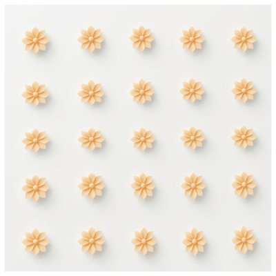 Tapis de bain beige à motif floral