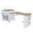 80-Inch Expandable Kitchen Island With Dining Table, Solid Wood Grain Countertop With Power Outlet, Mobile Storage Cart With Cabinet & 2 Drawers, Kitchen Prep Table(White)