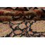 Tapis noir / brun / ivoire en laine noué à la main de conception unique 7 pi 11 po x 11 pi 7 po