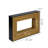 Modern Contrast Console Table With Layered Wood Frame And Black Top