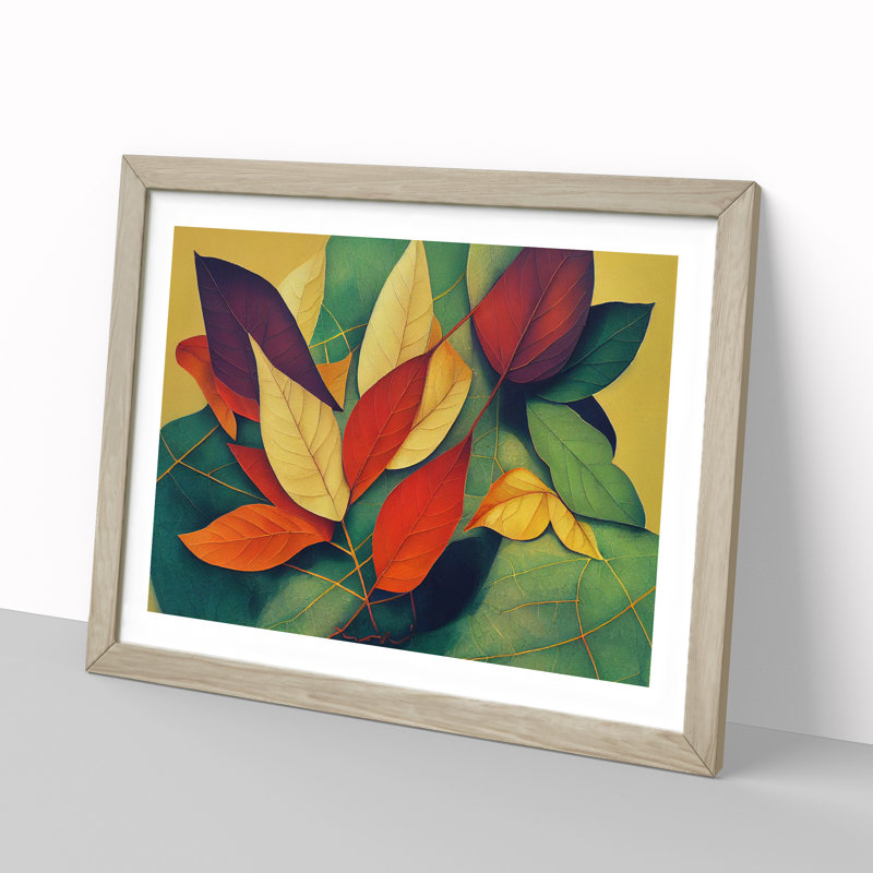 Gentle Leaf - Picture Frame Print, Oak Framed, 46cm H x 64cm W x 2cm D