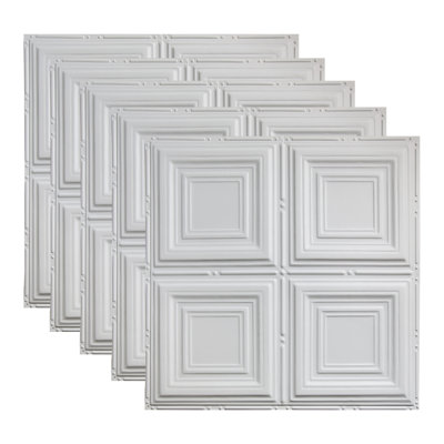 Great Lakes Tin Syracuse 2'x2' Nail-Up Ceiling Tile (Pack of 5)