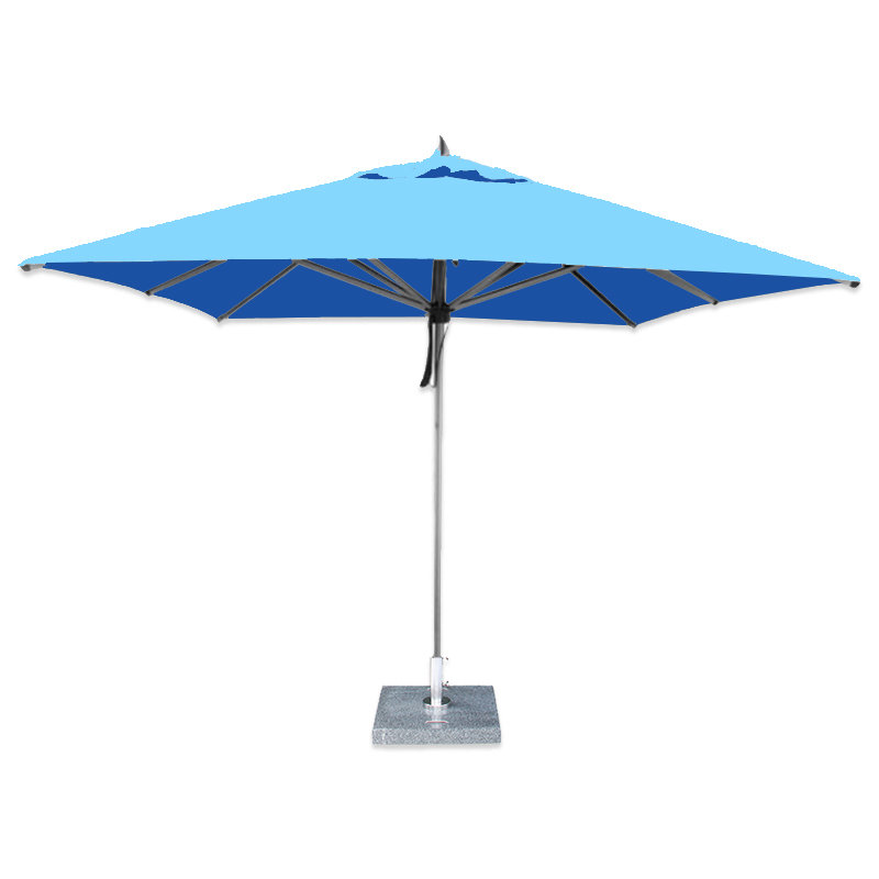 Parasol de marché Hurricane Square, Bleu, H 119 po x l 120 po x P 120 po