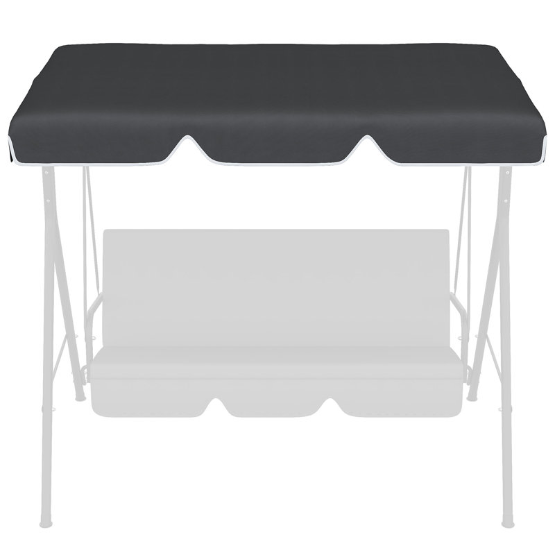 Burgel Porch Swing with Canopy, 120cm H x 192cm W x 144cm D, White, Black