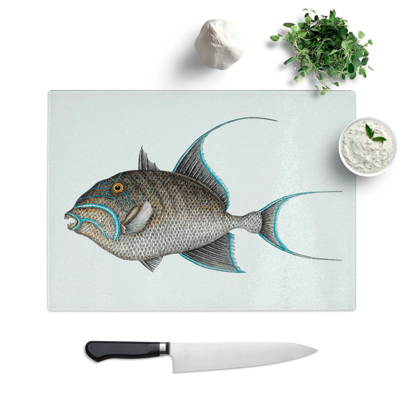 Tempered Glass Old Wife Fish by Mark Catesby Chopping Board, 28.5 cm W x 20 cm L