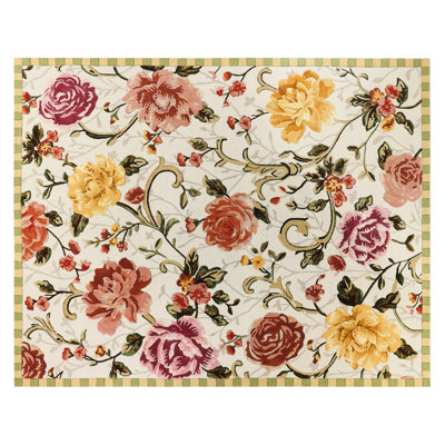 Golden Peonies Rug
