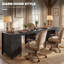 Bureau d'ordinateur 53 po avec 2 tiroirs et 2 armoires, noir-1801289084