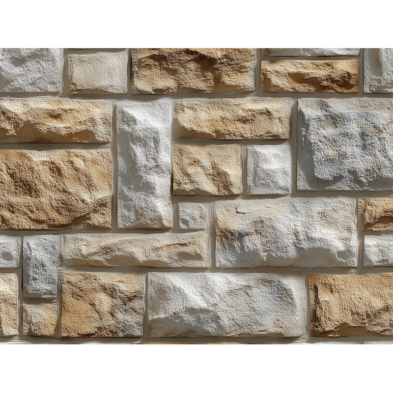 Papier peint décoratif pierre beige, Peler et coller