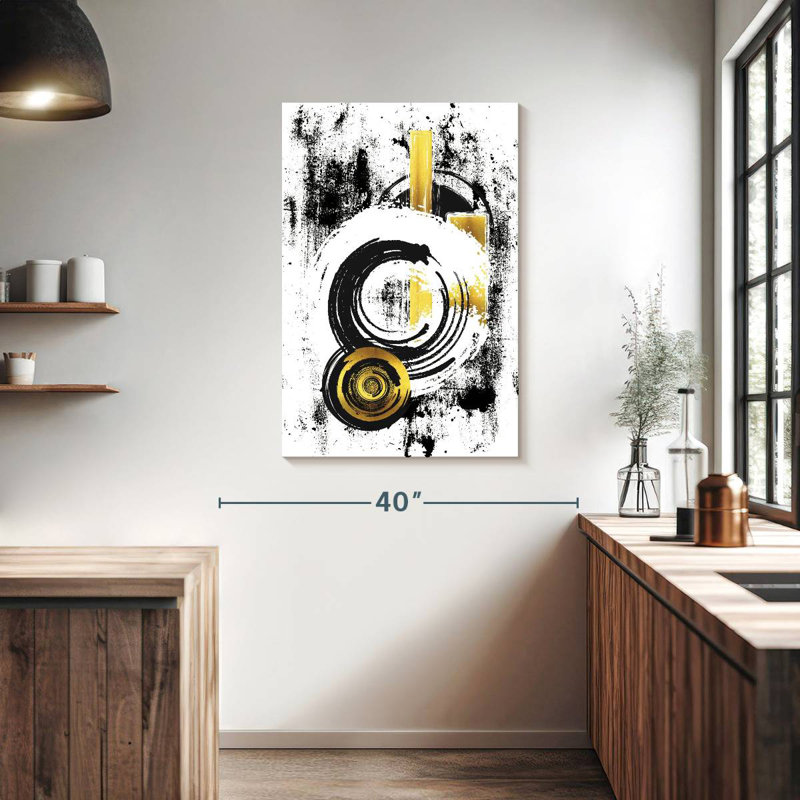 Avery Gold Abstract Painting IV, 39" H x 26" W