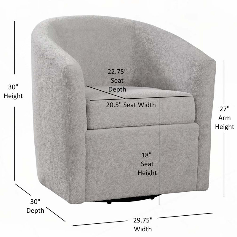 Fauteuil d'appoint pivotant, Gris clair