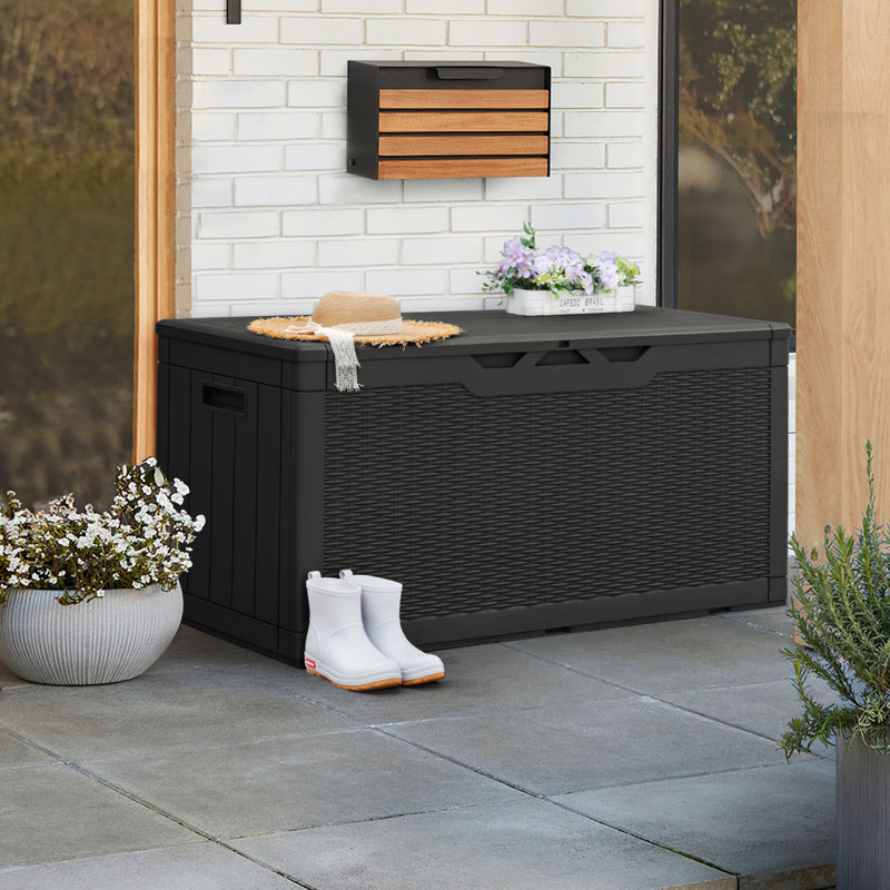 Boîte de rangement en plastique verrouillable noire Furmax, Noir