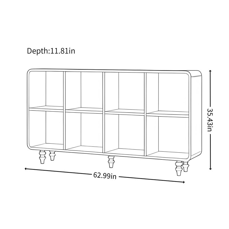 Vitrine simple, classique et tendance, H 35,43 po x l 62,99 po x P 11,81 po