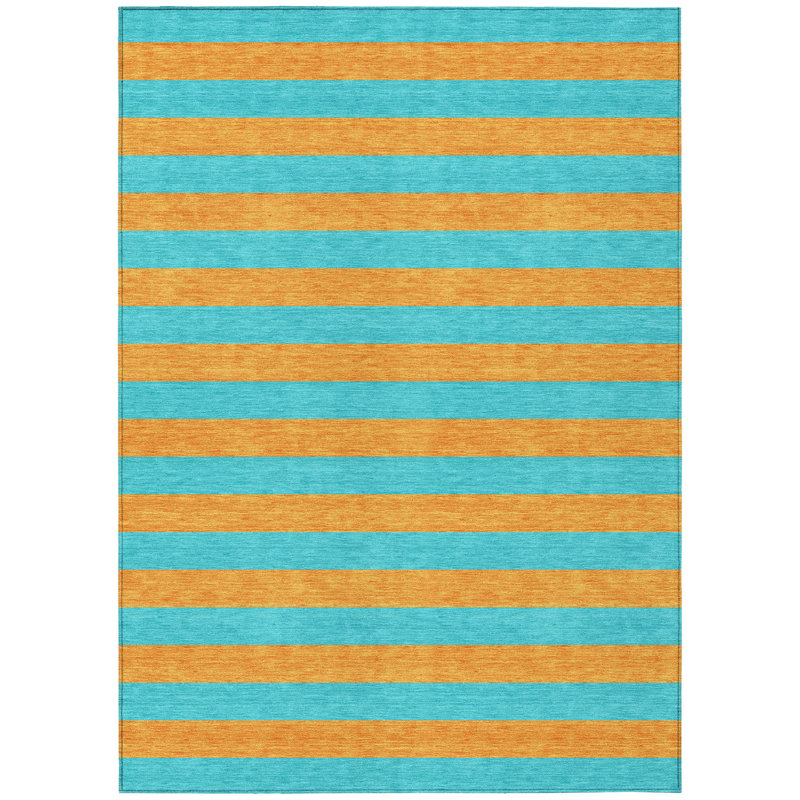 Abdulkarim Striped Machine Washable Area Rug, Rectangle 8' x 10'