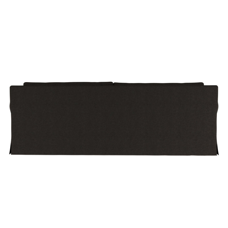Ludlow Rolled-Arm Skirted Extra Long Sofa, Plush Velvet Chocolate, 34" H x 120" W x 38" D, Weathered