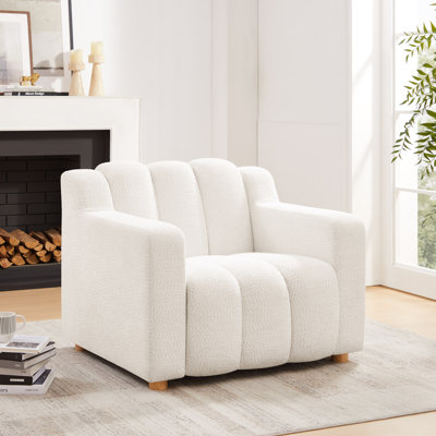 40Inch Boucle Fabric Upholstered Accent Chair