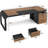 70.9" Executive Desk Large Computer Desk With Drawers And Lateral File Cabinet-1033090051