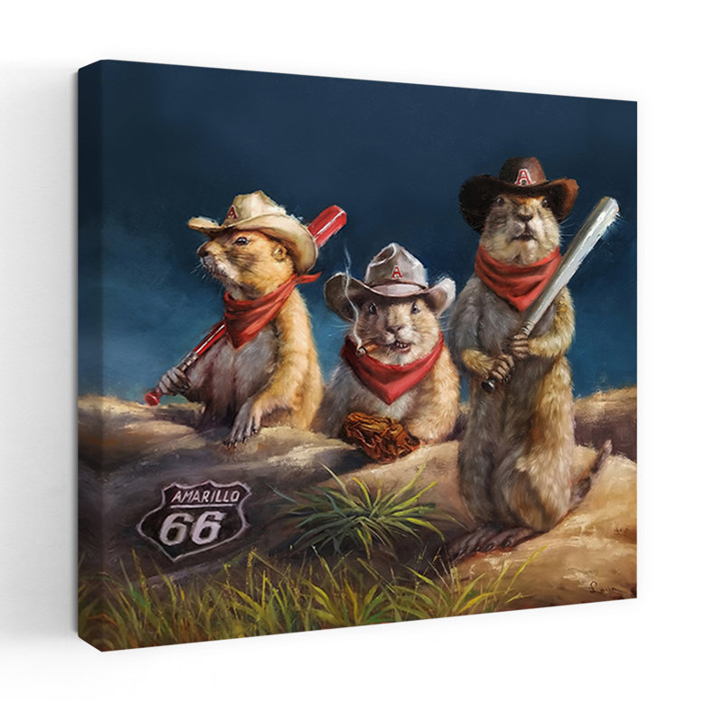 Amarillo Sod Poodles, art contemporain, H 18 po x l 18 po