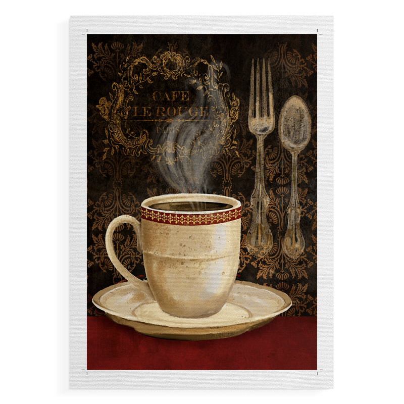 Café Le Rouge - Impression sur toile seulement - non encadrée, H 18 po x l 12 po