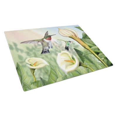 Planche à découper en verre caroline lily et colibris
