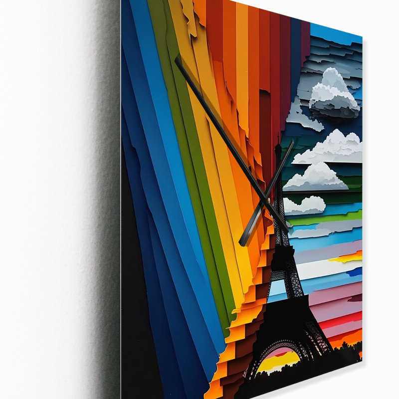 Azikiwe - City Paris Modern Wall Clock, Très grand