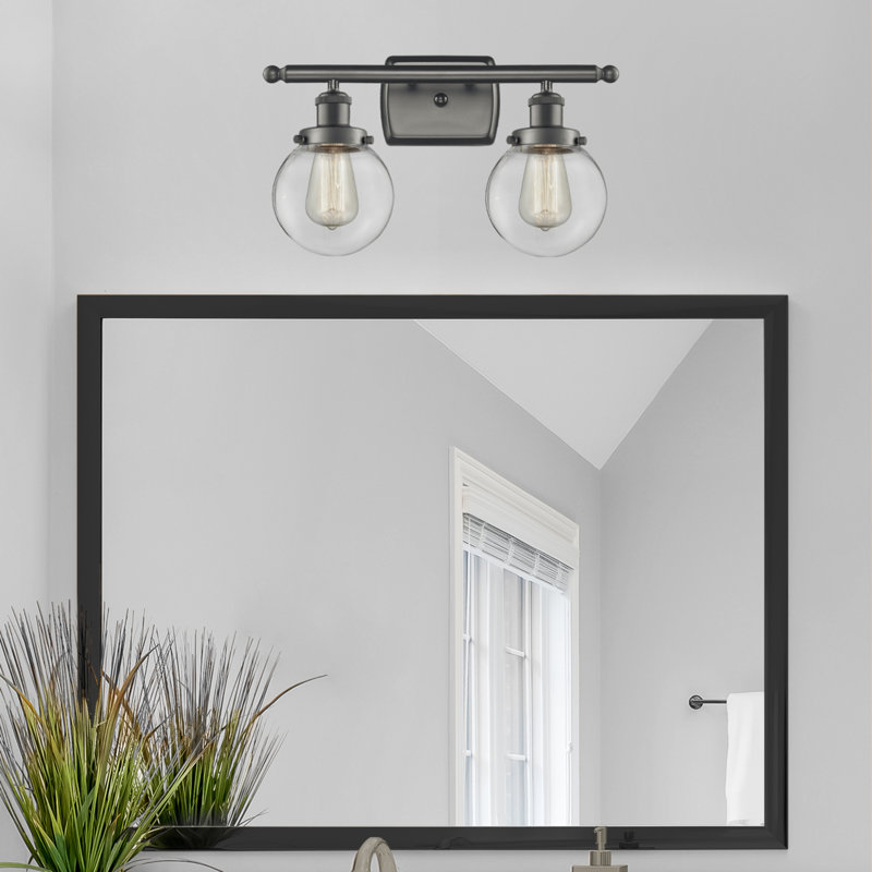 Éclairage pour salle de bain 2 lumières Chippewa, Bronze huilé, DEL, Transparent