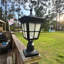 Lampadaire solaire d'extérieur 18 po en verre glacé noir Dusk-To-Dawn