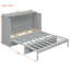 Grand lit escamotable avec grands tiroirs et chargement USB - Lit escamotable mural, gris brossé-837387044