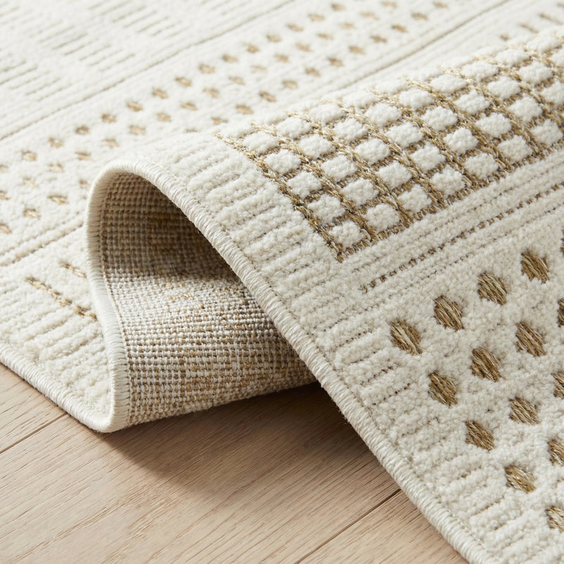 Tapis d'entrée beige / brun à motif géométrique 3 pi x 5 pi (2 pi 7 po x 4 pi 11 po) Branch Branch Azura