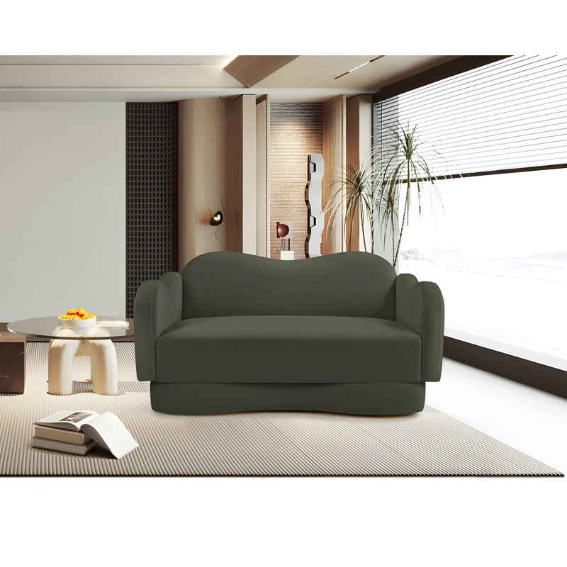 Causeuse Redwan, Velours vert Bloom