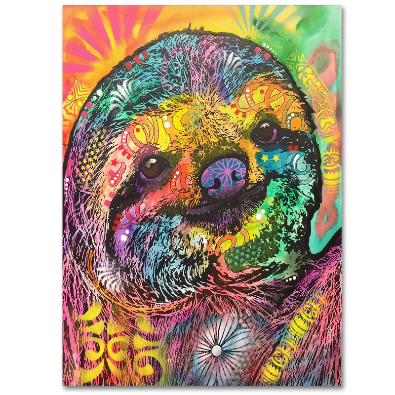 « sloth », impression, H 19 po x l 14 po x P 2 po, Aucun mat, Toile tendue