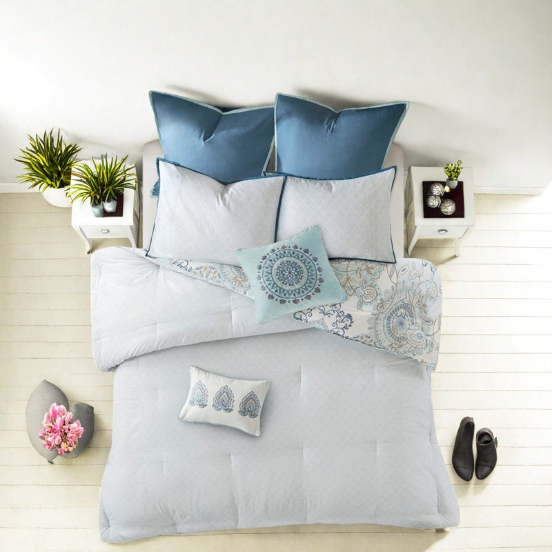 Reversible Cotton Bedding Sets, King Size, Chic Floral Style For Home