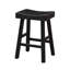 Ensemble de 2 tabourets traditionnels en bois massif, siège contour chêne / noir H 29 po-779500683-779500685
