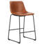 Tabourets de bar à hauteur de comptoir avec dossier en cuir, tabourets de bar Matel pour la cuisine, ensemble de 2 26 po-678702197-696211888