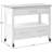 Elixabeth Contemporary Rectangular Kitchen Cart in Stainless Steel and White